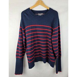 La Ligne X Target Women's Sweater Plus Size 1X Blue Striped Long Sleeve Cashmere